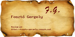 Fosztó Gergely névjegykártya